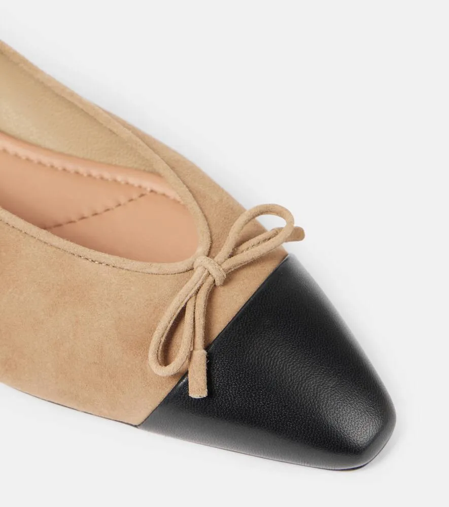 Aquazzura Gioia colorblocked suede ballet flats