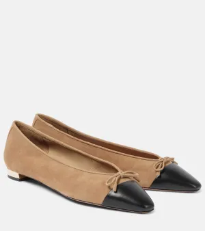 Aquazzura Gioia colorblocked suede ballet flats