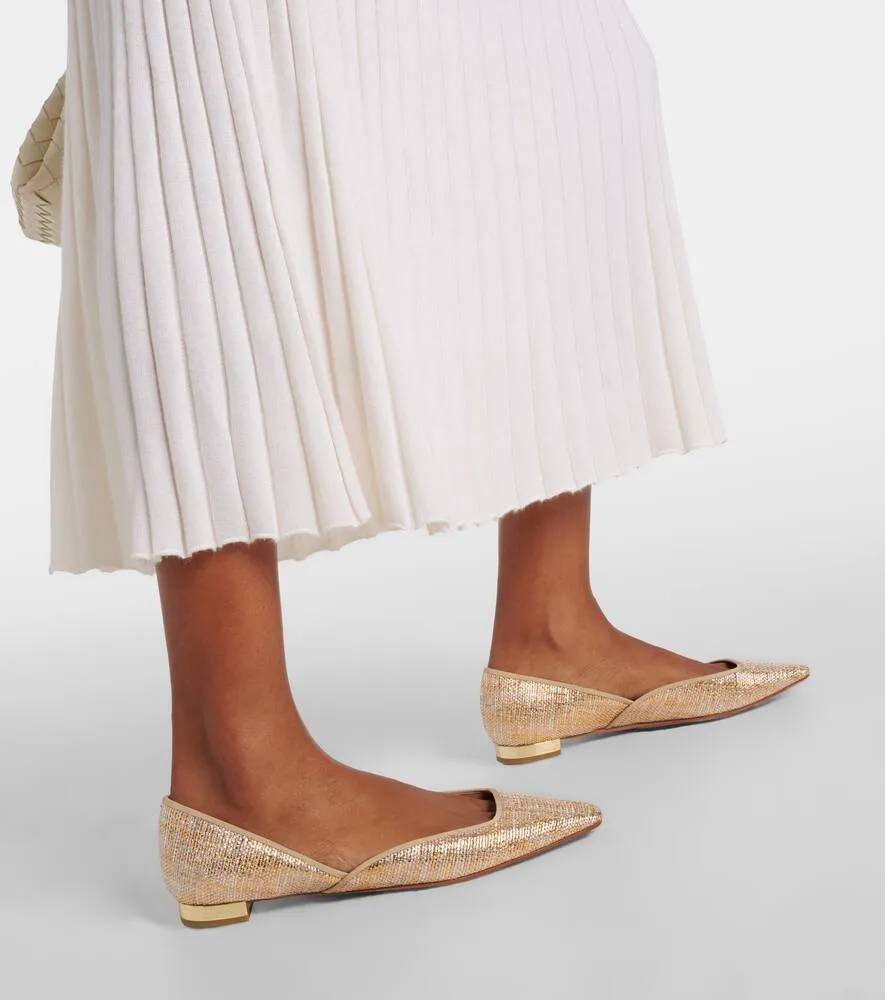 Aquazzura Maia canvas ballet flats
