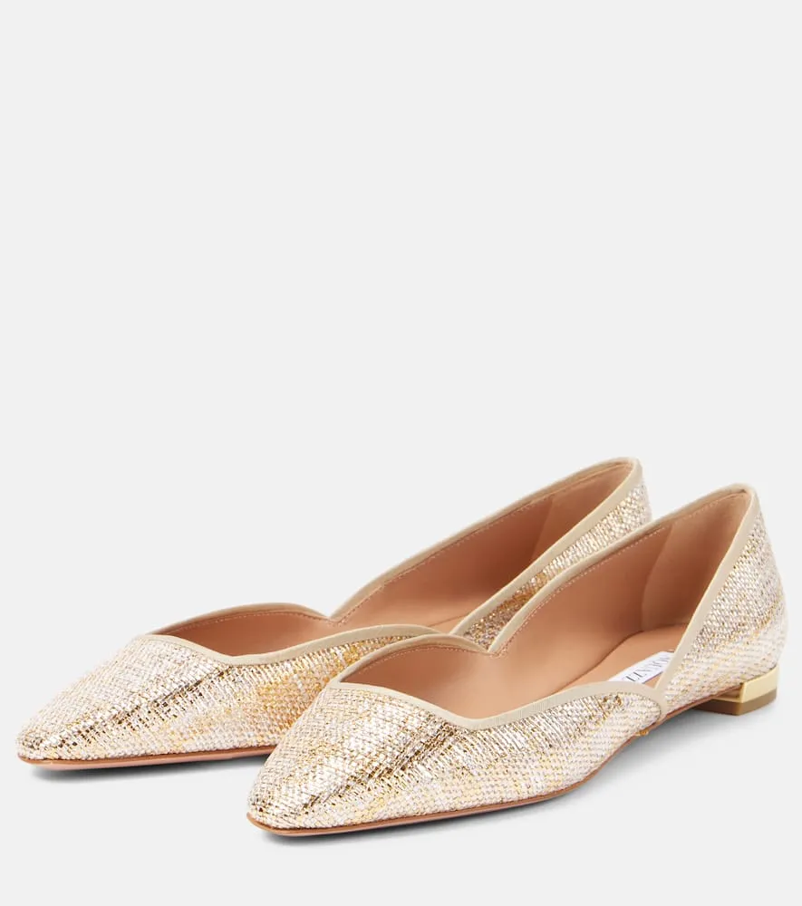 Aquazzura Maia canvas ballet flats