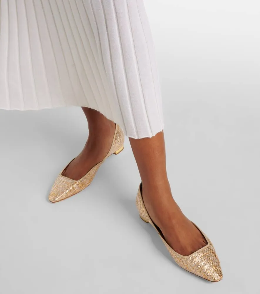 Aquazzura Maia canvas ballet flats