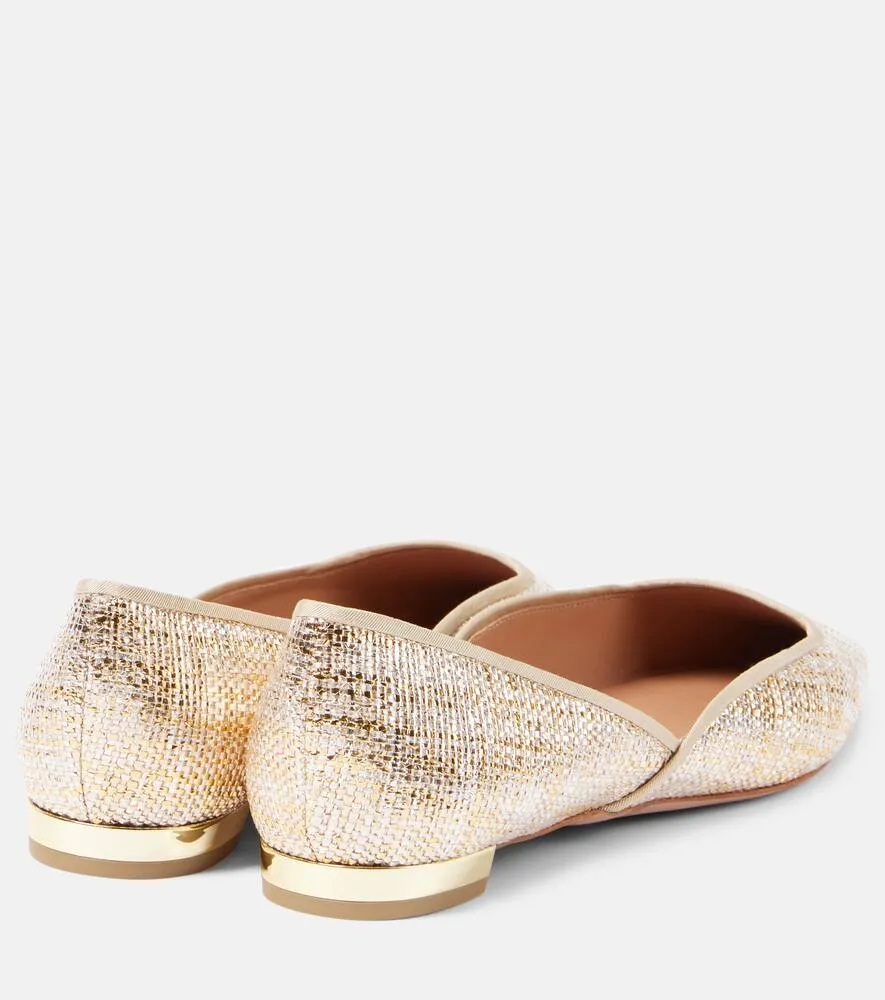 Aquazzura Maia canvas ballet flats