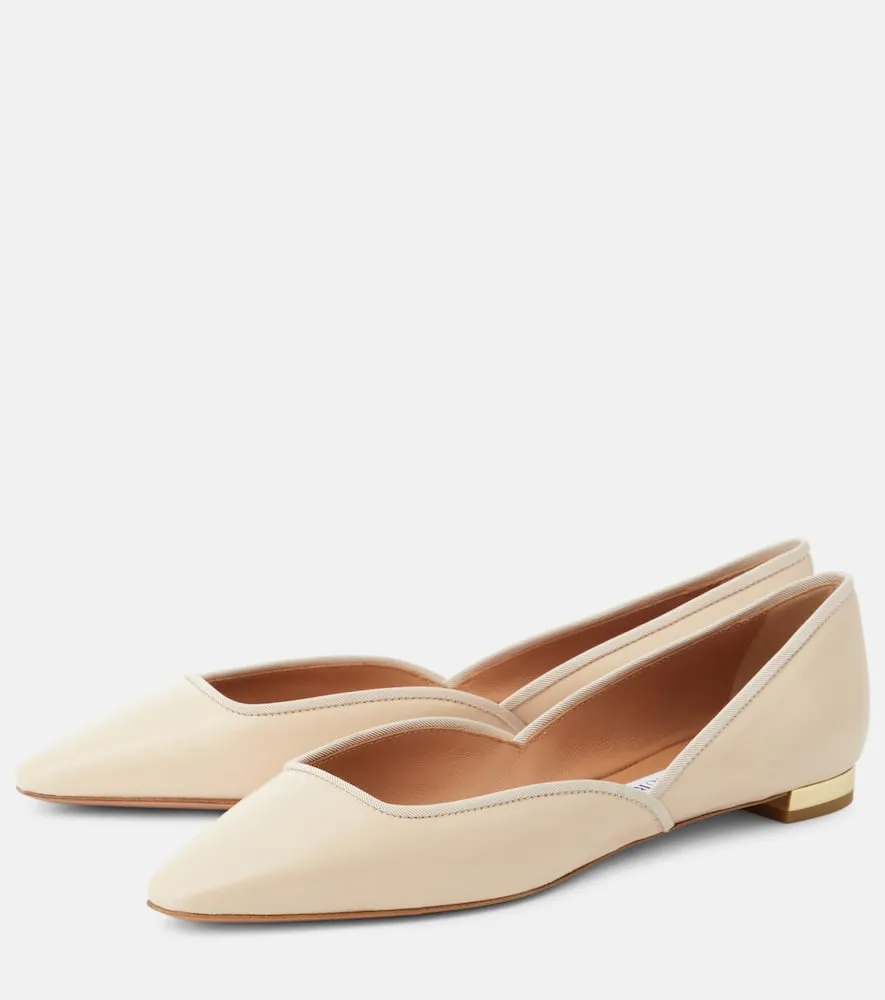 Aquazzura Maia leather ballet flats