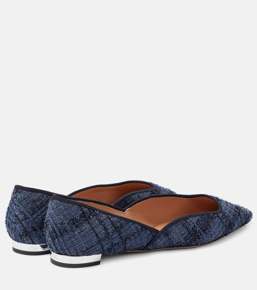 Aquazzura Maia tweed ballet flats