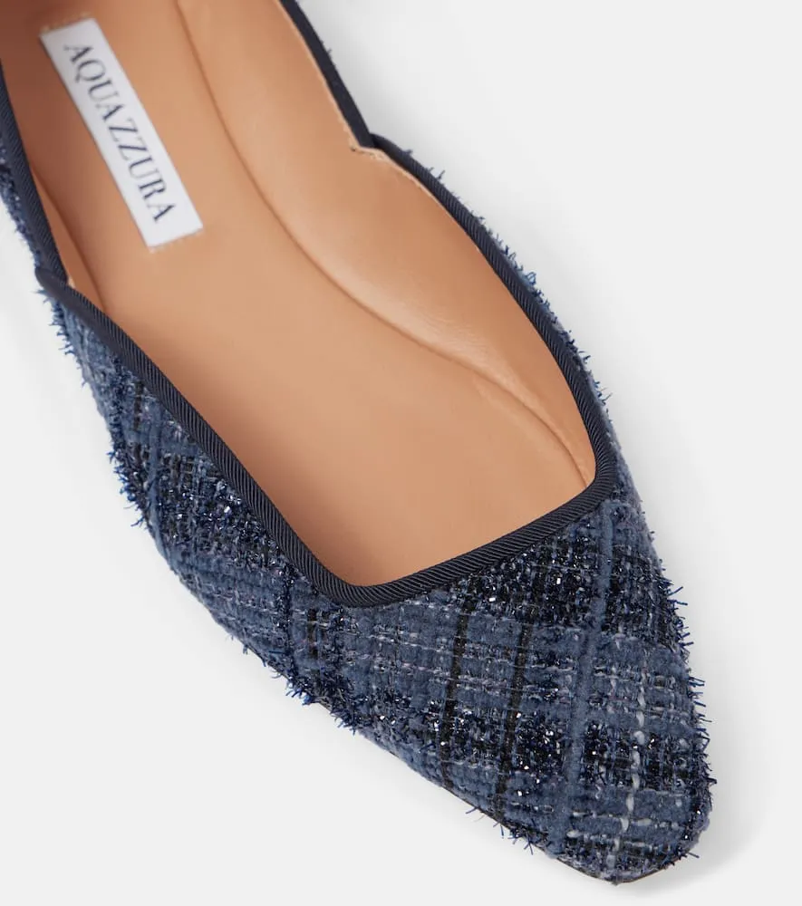 Aquazzura Maia tweed ballet flats