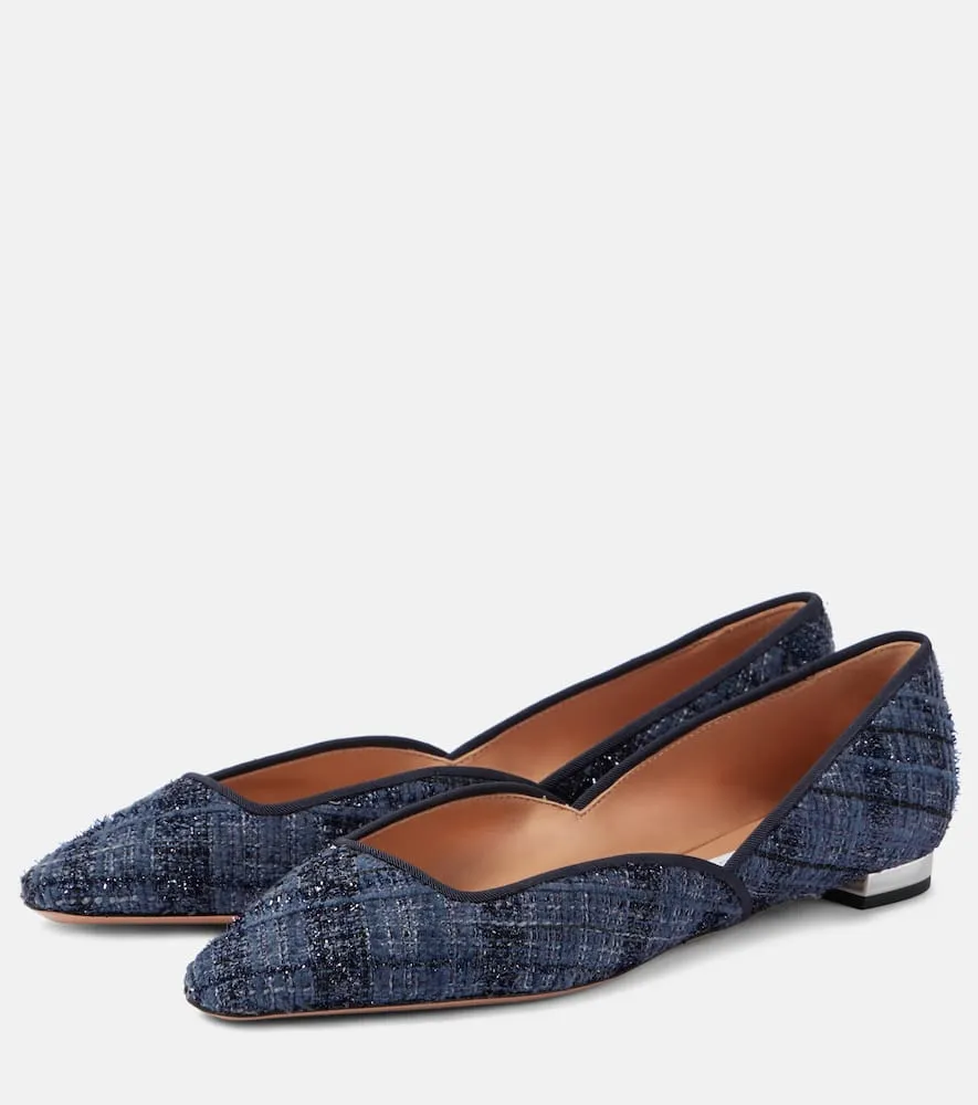 Aquazzura Maia tweed ballet flats