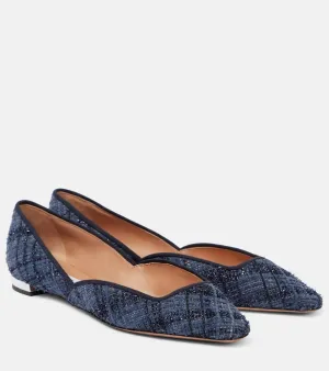 Aquazzura Maia tweed ballet flats