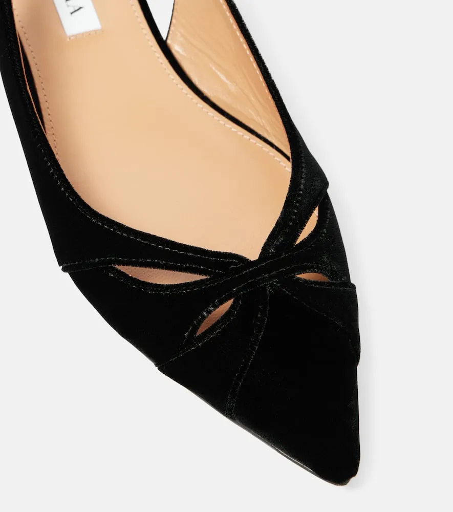 Aquazzura Moves cutout velvet ballet flats