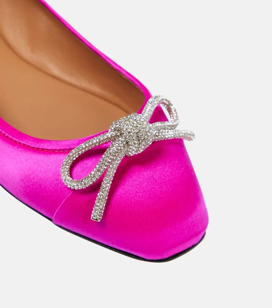 Aquazzura Parisina embellished satin ballet flats
