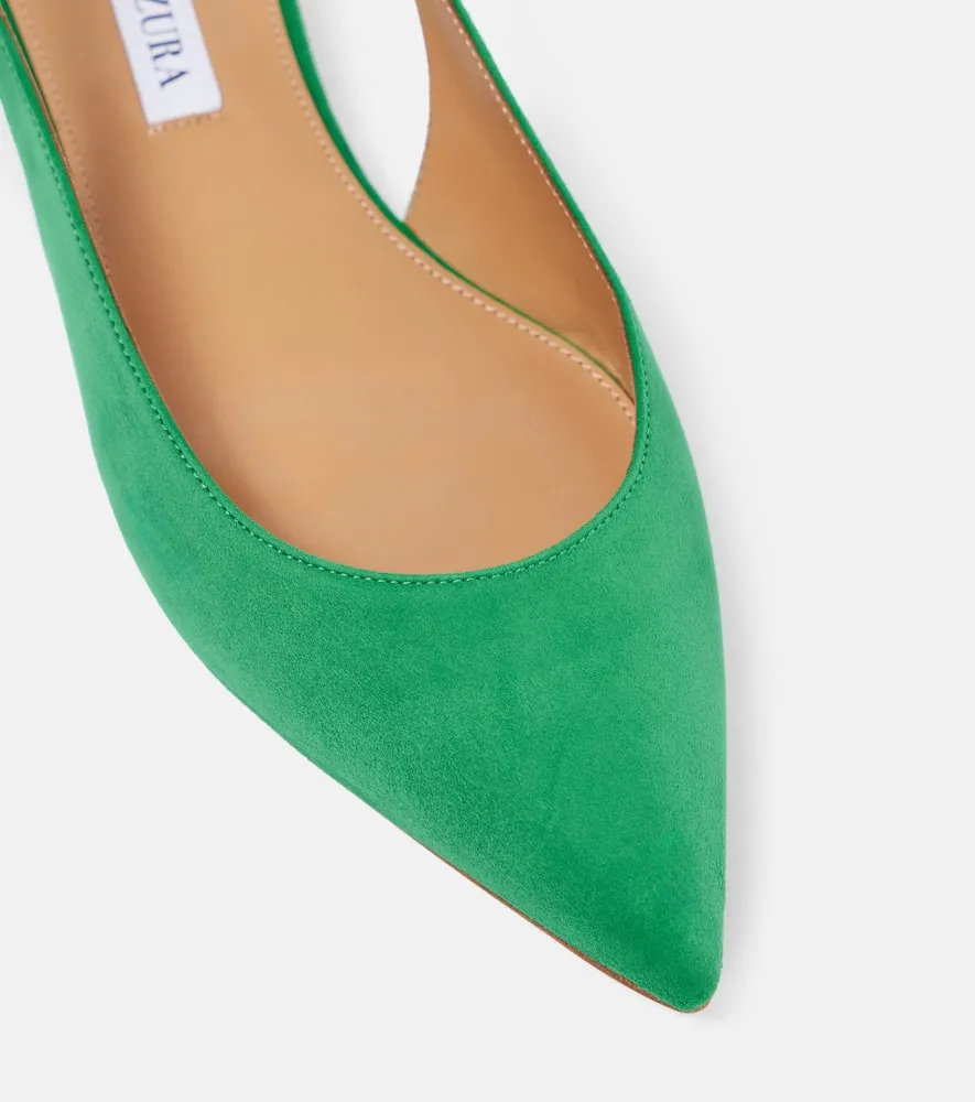 Aquazzura Purist suede slingback flats