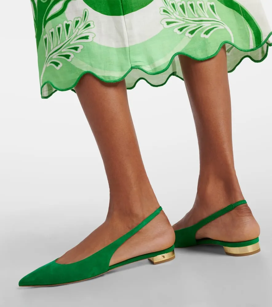 Aquazzura Purist suede slingback flats
