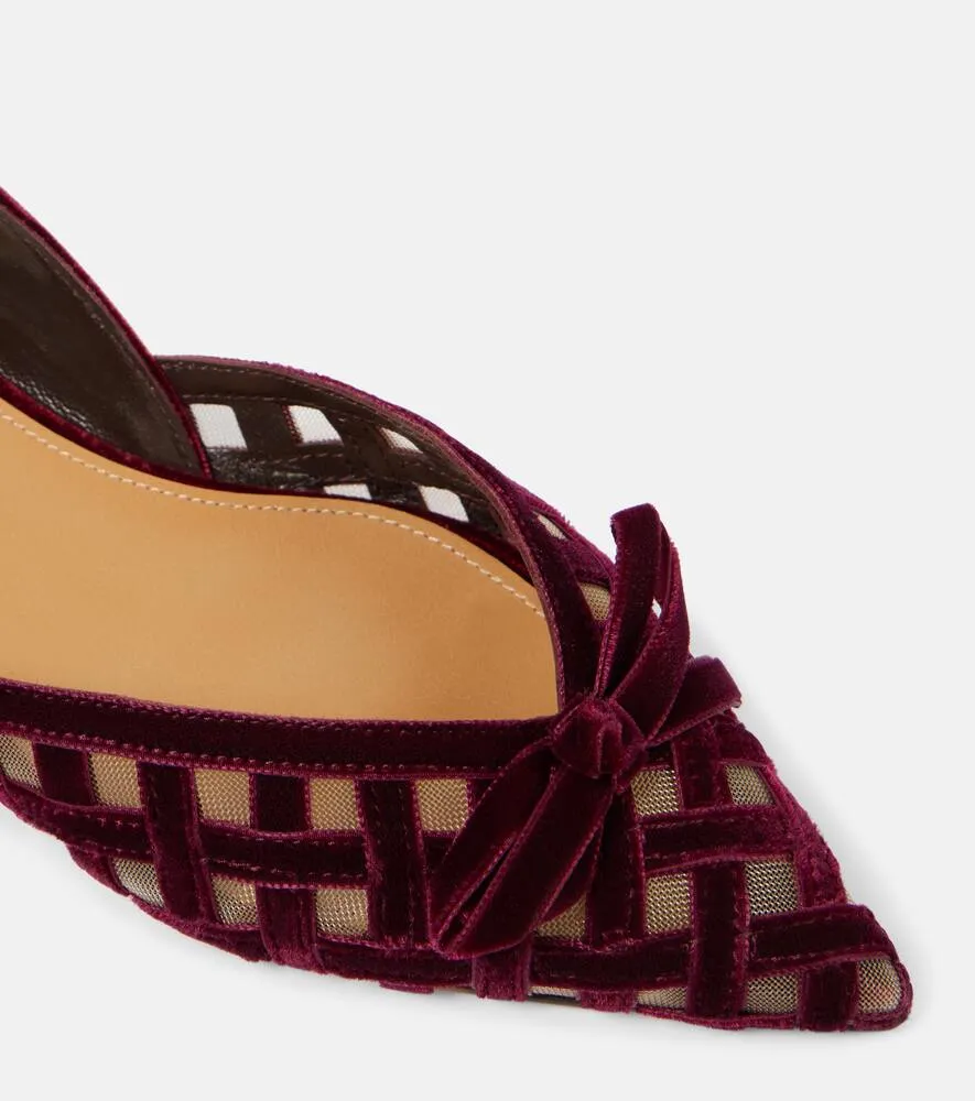 Aquazzura Romance D'Orsay velvet and mesh flats