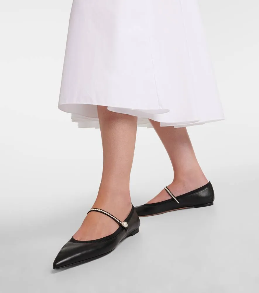 Aquazzura Romy leather Mary Jane flats