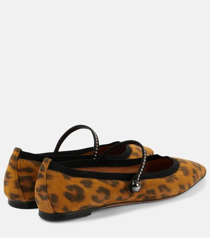 Aquazzura Romy leopard-print suede ballet flats