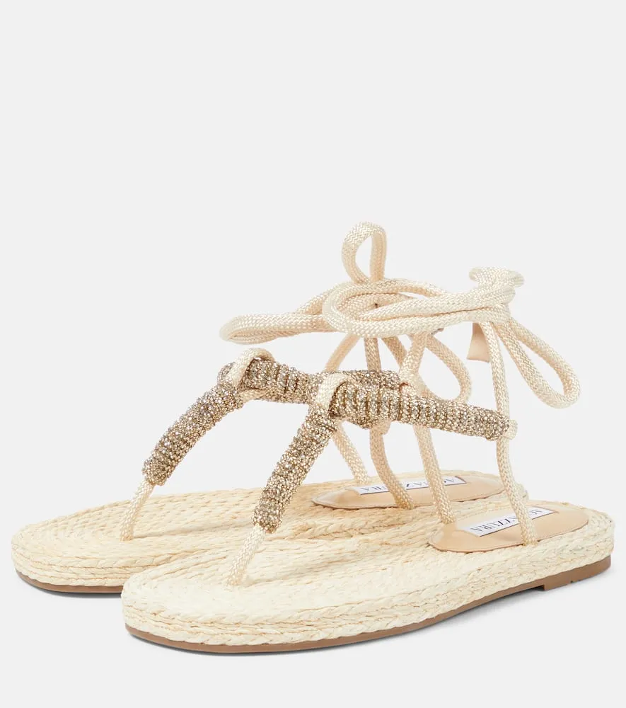 Aquazzura Sunkissed embellished thong sandals