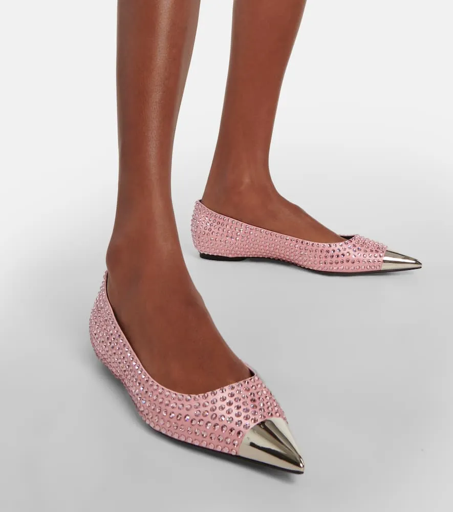 Area Rhinestone-embellished ballet flats