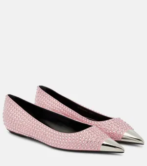 Area Rhinestone-embellished ballet flats