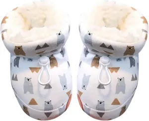 artoon Animal Cotton Booties For Infant Baby Girls Fuzzy Lined Soft Boots Shoes Winter Outdoor Cozy Snow Non Slip Shoes