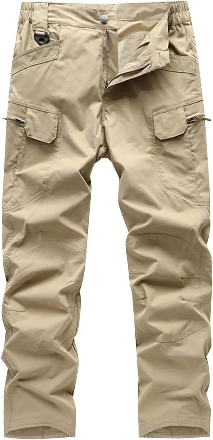 Aymnlox Mens Baggy Cargo Pants Casual Solid Straight Leg Pants Fashion Workout Hiking Joggers Fall Outdoor Pants with Pockets