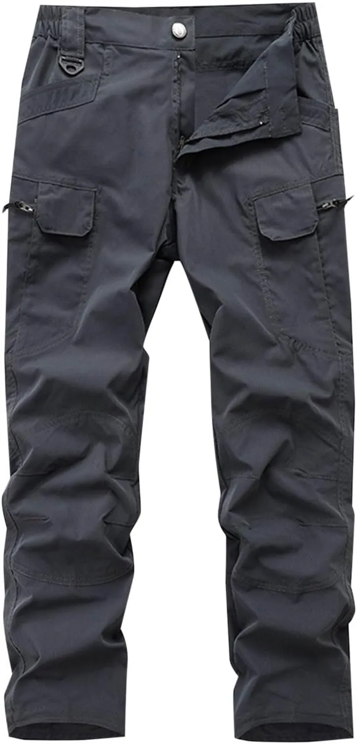 Aymnlox Mens Baggy Cargo Pants Casual Solid Straight Leg Pants Fashion Workout Hiking Joggers Fall Outdoor Pants with Pockets