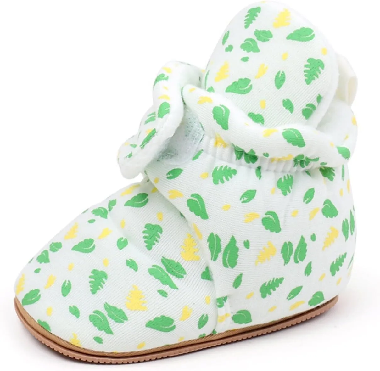 Baby Boys Girls Cozy Booties Toddle Leaves Pattern House Slippers Indoor Soft Sole Fleece Faux  Lined Shoes