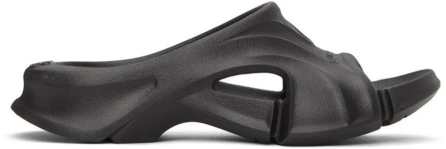Balenciaga Black Rubber Mold Slide Sandals