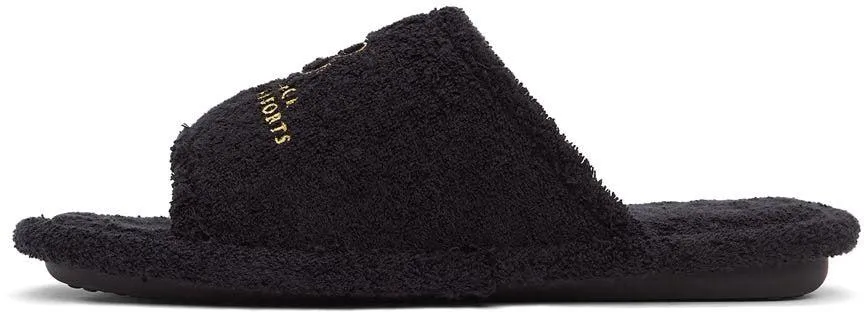 Balenciaga Black Terrycloth Resorts Home Slide Sandals