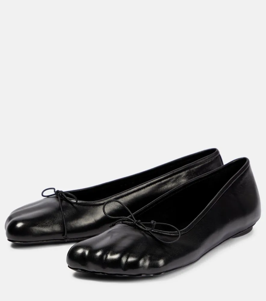 Balenciaga Bow-detail leather ballet flats