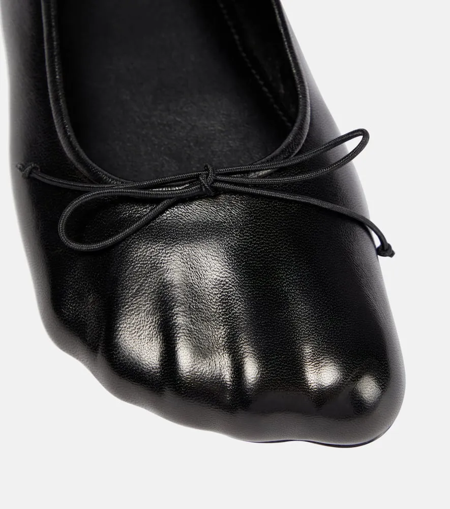Balenciaga Bow-detail leather ballet flats