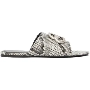 Balenciaga Grey Snake Oval BB Sandals