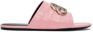 Balenciaga Pink Croc BB Sandals