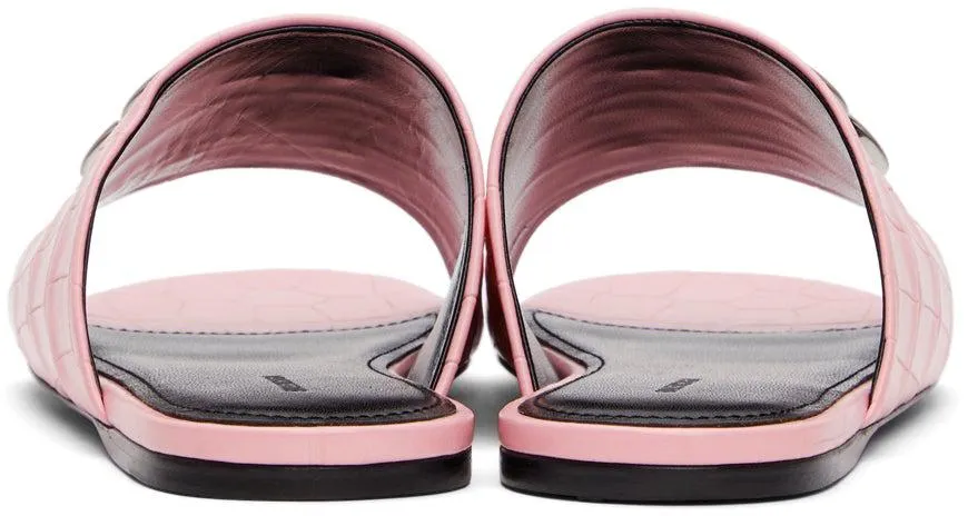 Balenciaga Pink Croc BB Sandals