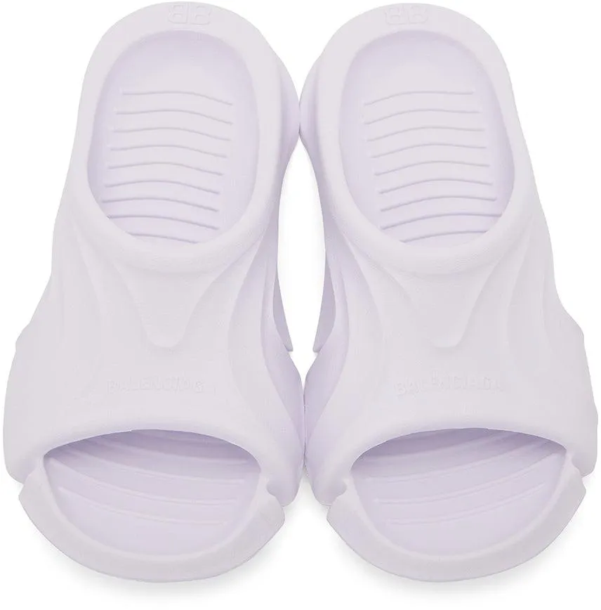 Balenciaga White Rubber Mold Slide Sandals