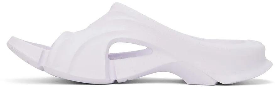 Balenciaga White Rubber Mold Slide Sandals