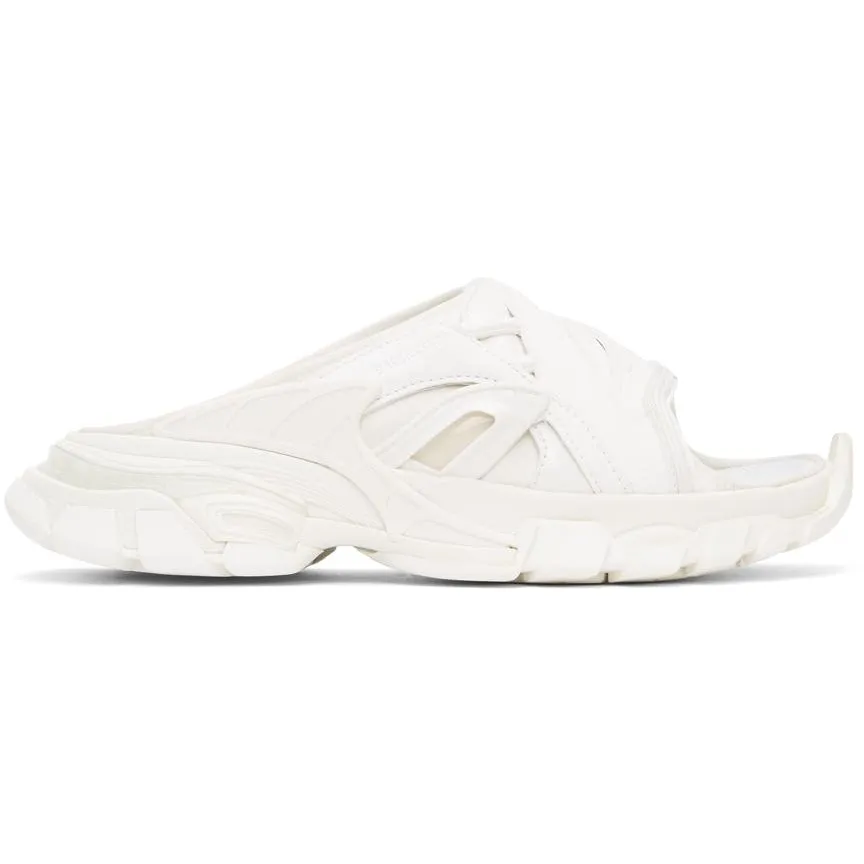 Balenciaga White Track Slide Sandals