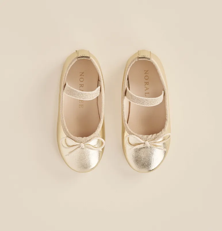 Ballet Flats - Metallic Ecru