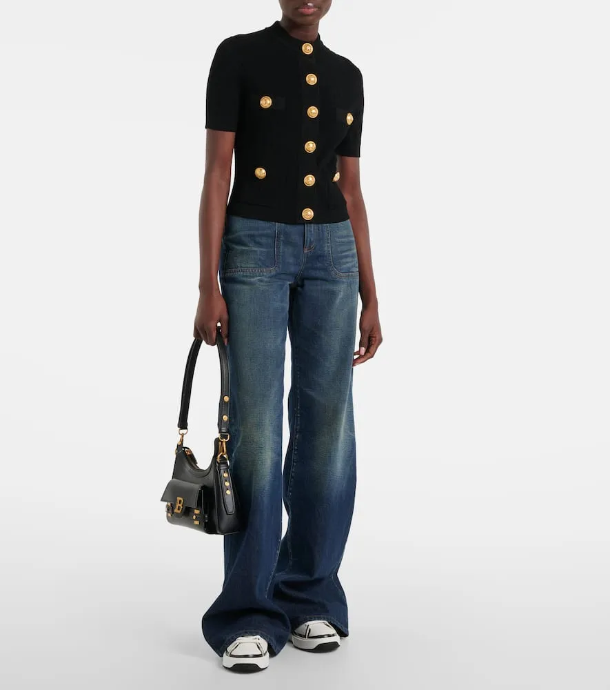 Balmain B-Court logo leather low-top sneakers