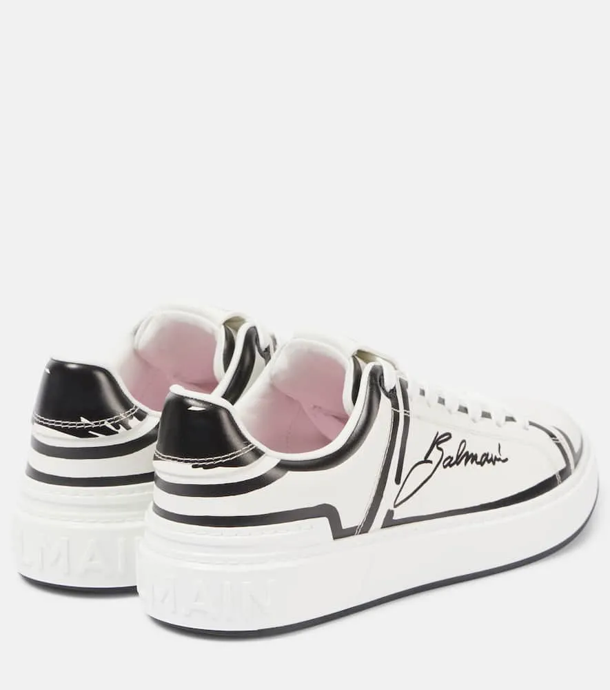 Balmain B-Court logo leather low-top sneakers