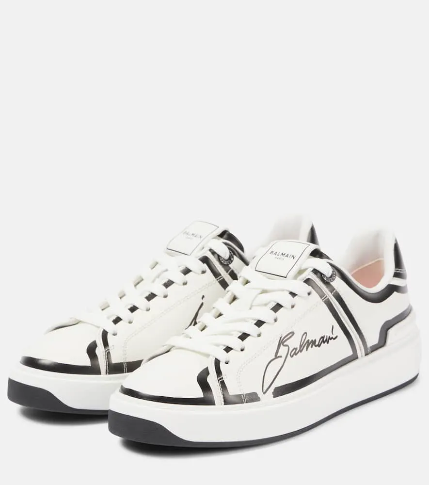 Balmain B-Court logo leather low-top sneakers