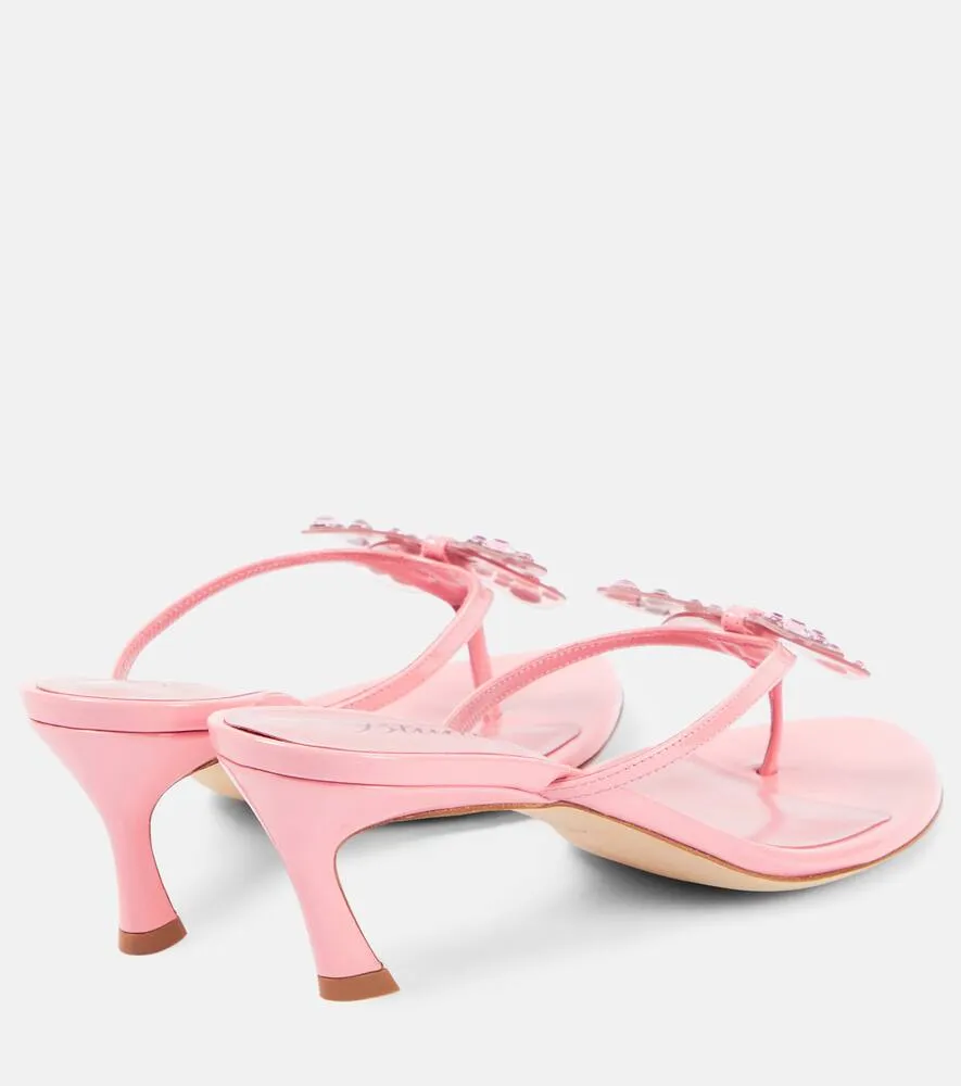 Blumarine Butterfly 55 leather thong sandals