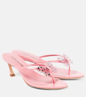 Blumarine Butterfly 55 leather thong sandals