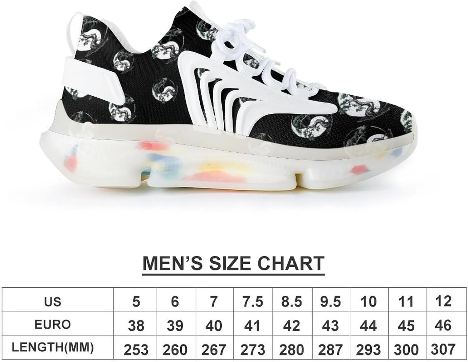 Bonsai Yin and Yang Tree Men's Running Shoes Lightweight Walking Shoe Breathable Sneaker