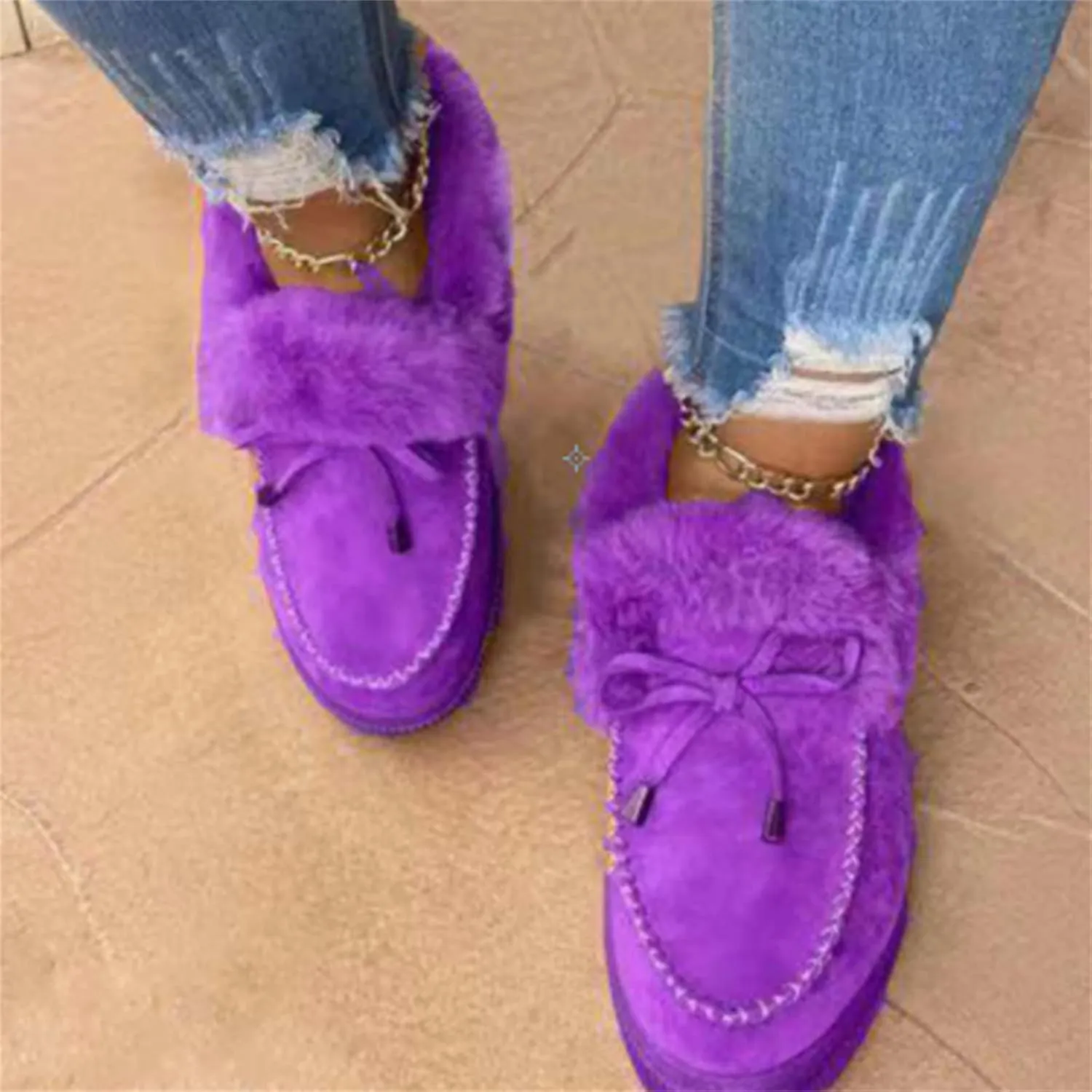 Boots For Women Ankle Booties Dressy Slip On Comfortable Warm Winter Snow Boots Fashion Casual Walking Loafers Shoes