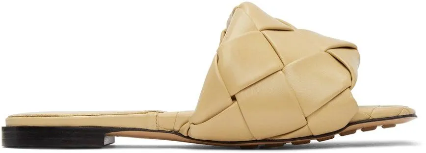 Bottega Veneta Beige Intrecciato Lido Sandals