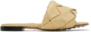 Bottega Veneta Beige Intrecciato Lido Sandals