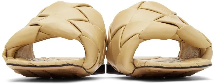 Bottega Veneta Beige Intrecciato Lido Sandals