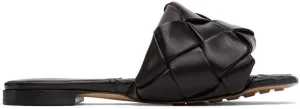 Bottega Veneta Black Intrecciato Lido Sandals