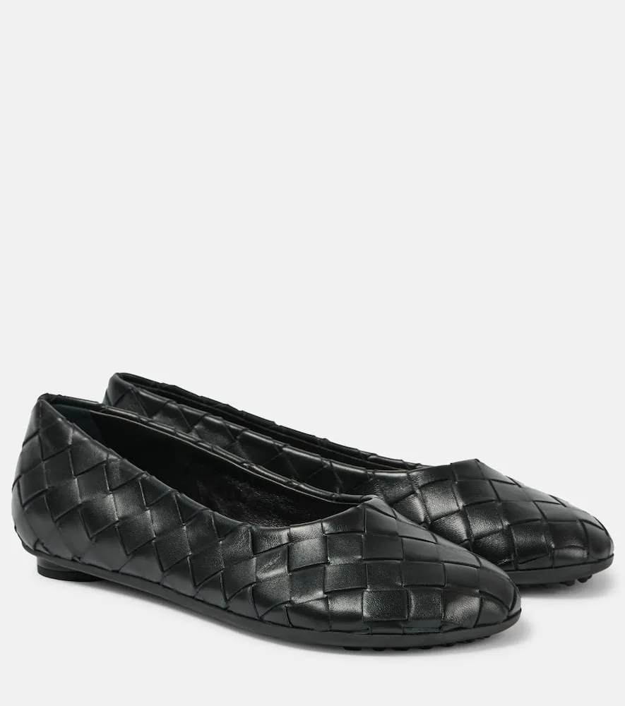 Bottega Veneta Intrecciato leather ballet flats