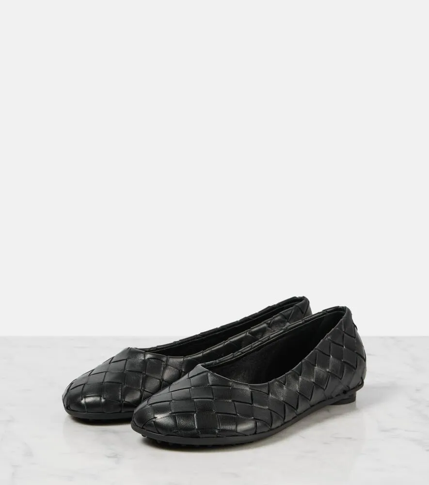 Bottega Veneta Intrecciato leather ballet flats