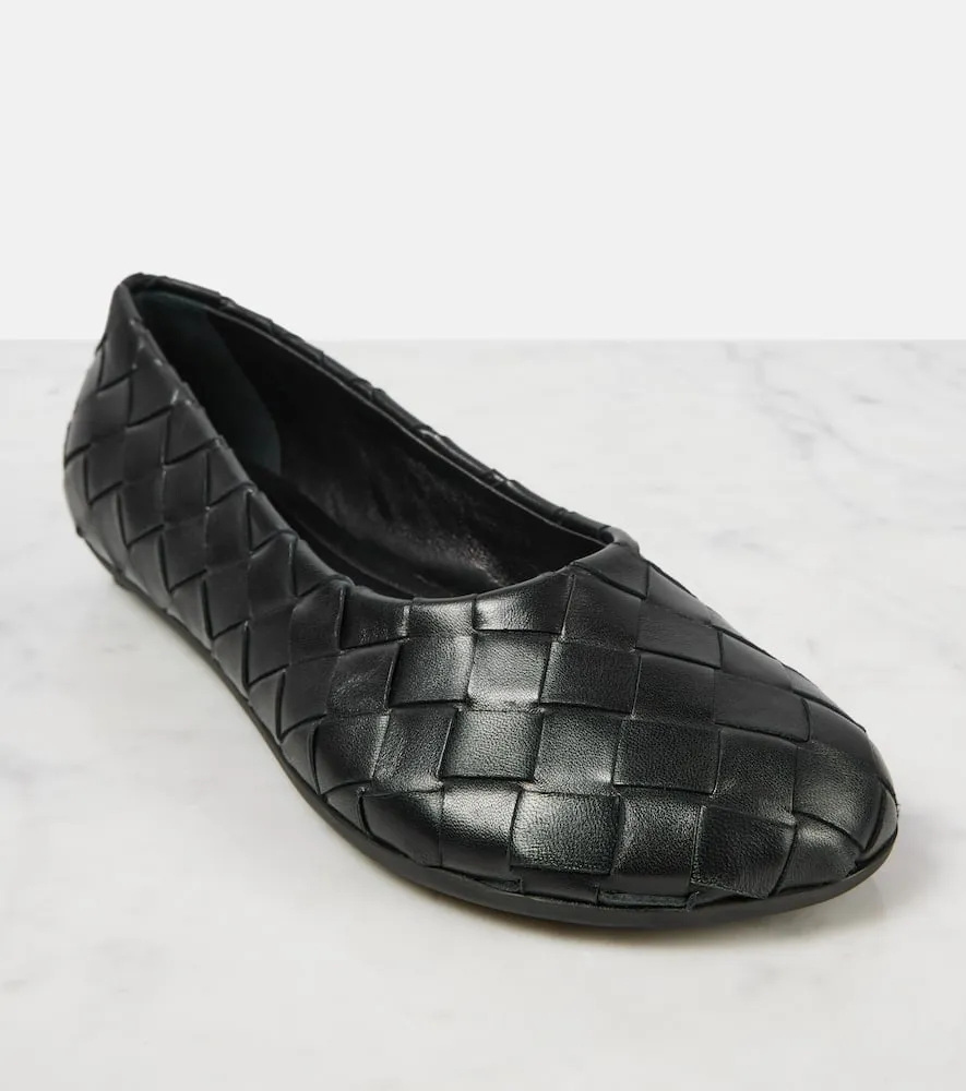 Bottega Veneta Intrecciato leather ballet flats